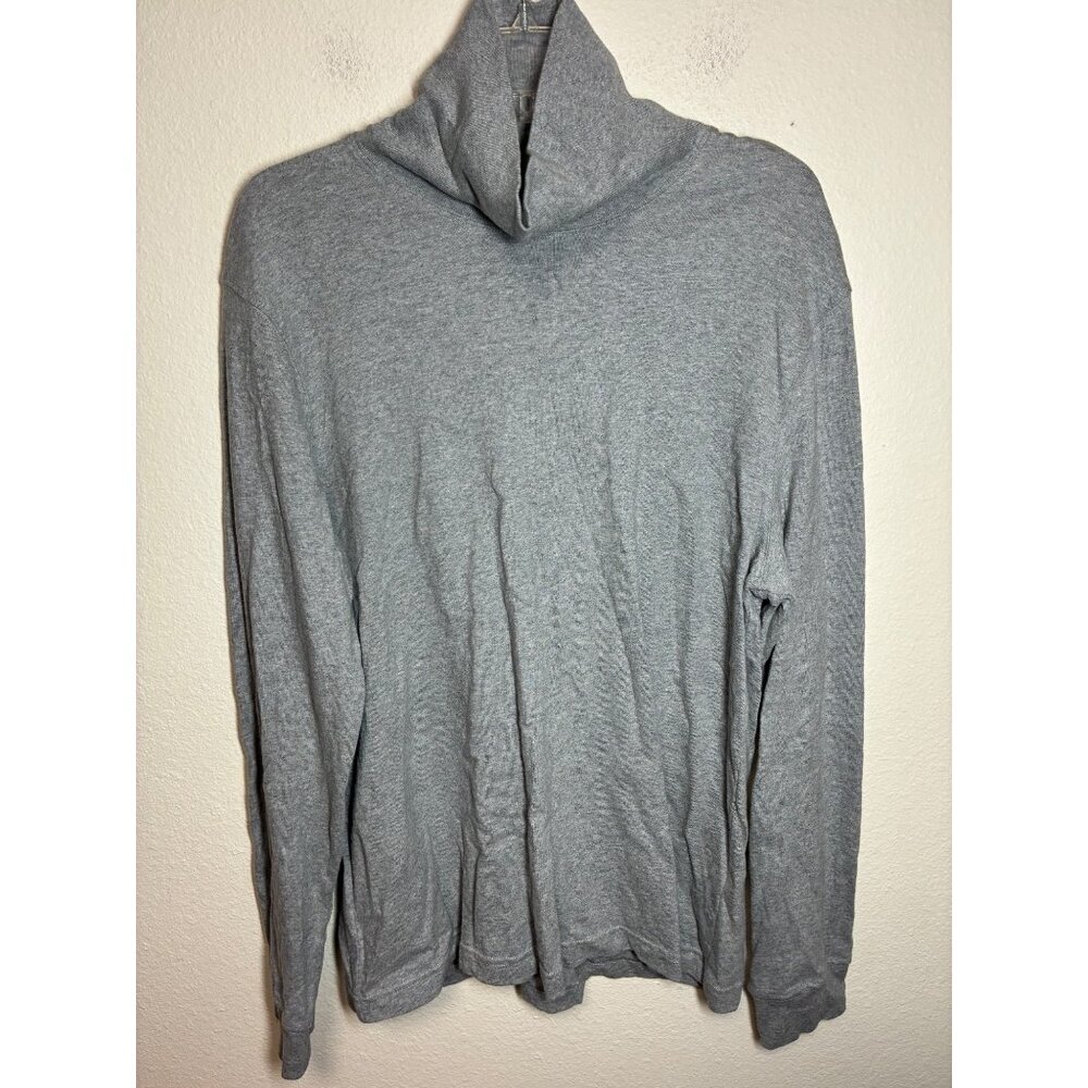 J. Crew Turtle Neck Long Sleeve T-Shirt Casual Cotton Gray Men's Size Large